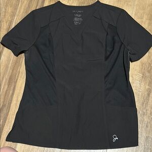 Jaanuu Black Fitted Scrub Top